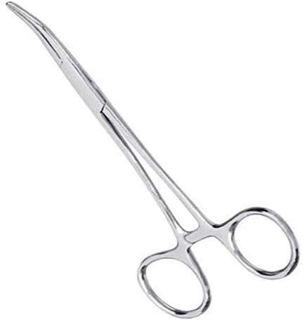 Apical Set of Kelly Forceps Locking Tweezers Clamp, Silver, Straight &Curved, 5-1/2 Inch